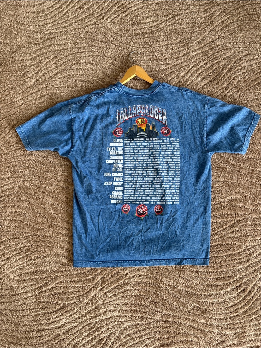 Lollapalooza 2025 Graphic Tee - Blue Mens Shirt - Gem